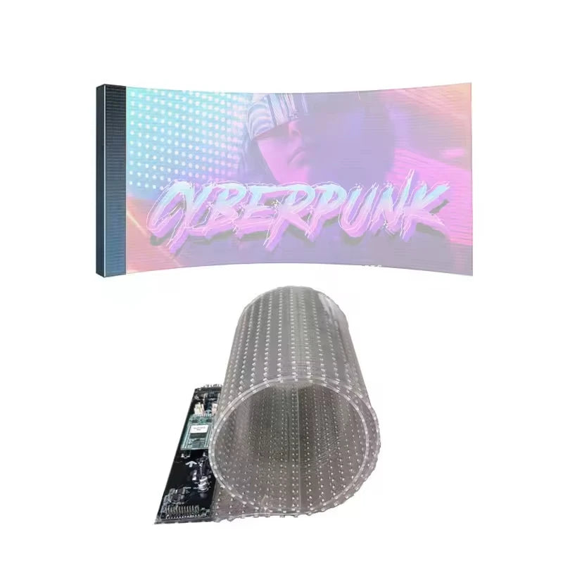 Transparent LED Mesh Screen – Curved Glass Wall Display