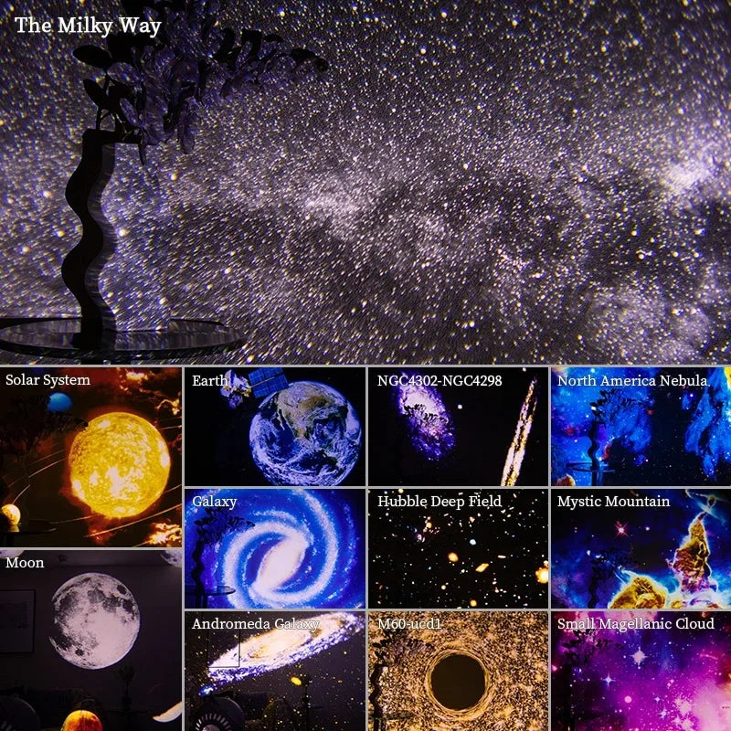 Galaxy Star Projector – 360° Rotating Night Light
