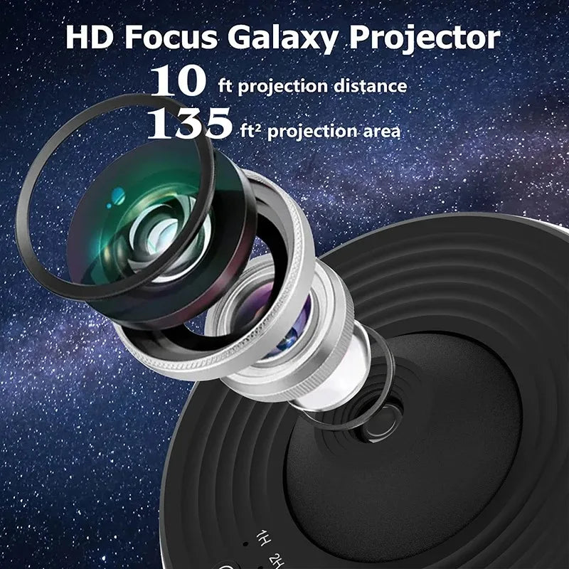 Galaxy Star Projector – 360° Rotating Night Light
