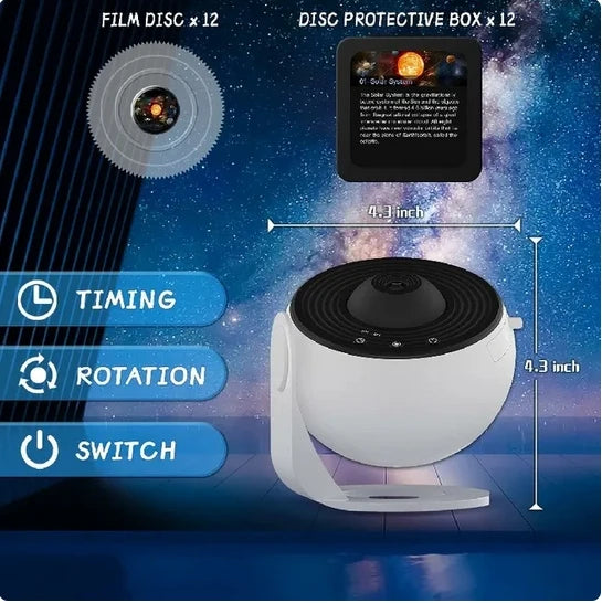 Galaxy Star Projector – 360° Rotating Night Light