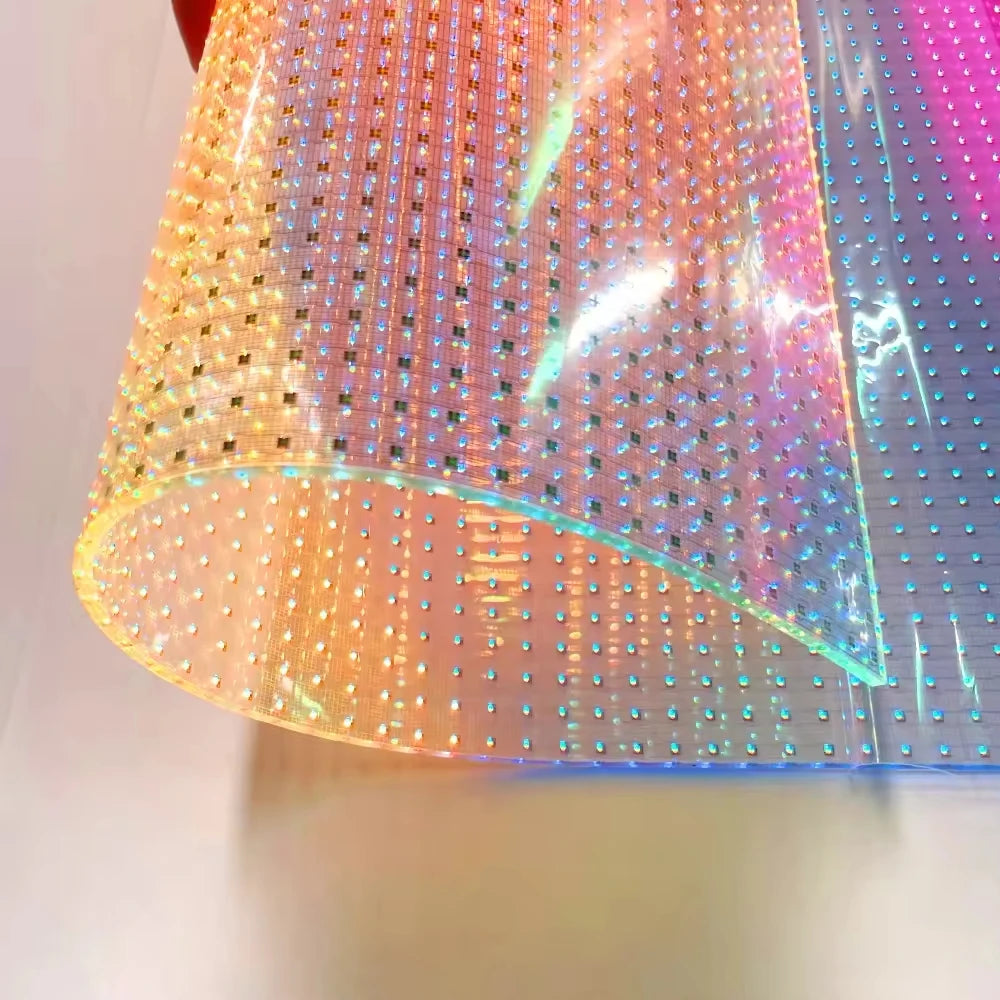 Transparent LED Mesh Screen – Curved Glass Wall Display