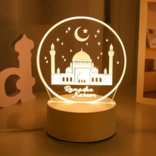 3D LED Moon & Star Night Light – Ramadan Home Decor